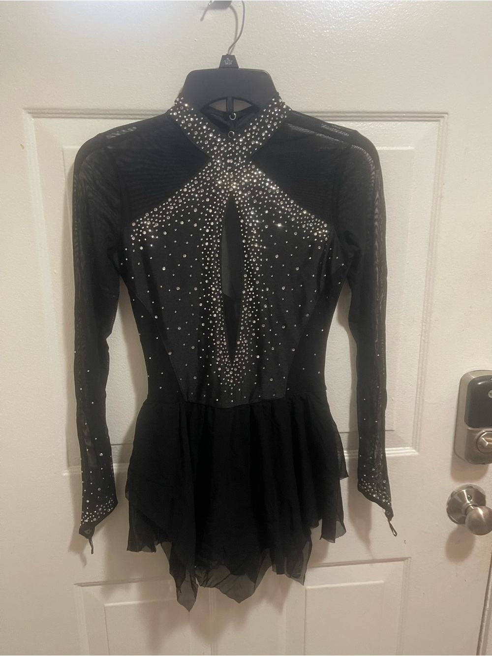 Black Rhinestone Figure Skating Dress
